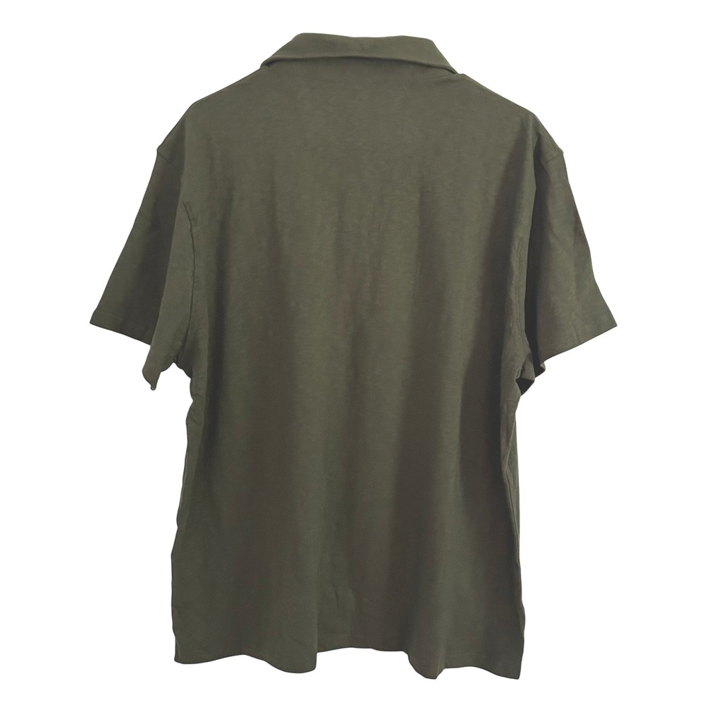 American Giant Mens Olive Green Premium Slub Cotton Polo Shirt L Large New NWOT - Picture 7 of 8